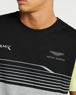 T-Shirt Aston Martin Racing rayé noir