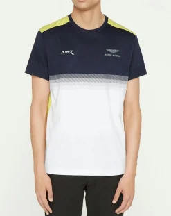 T-Shirt Aston Martin Racing colorblok blanc/bleu