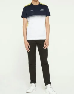 T-Shirt Aston Martin Racing colorblok blanc/bleu