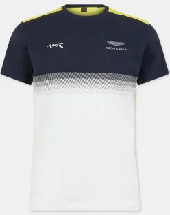T-Shirt Aston Martin Racing colorblok blanc/bleu