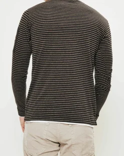 T-Shirt Basic rayure noir/gris