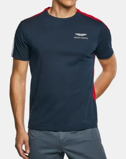 T-Shirt Bicolore Aston Martin Racing bleu/rouge