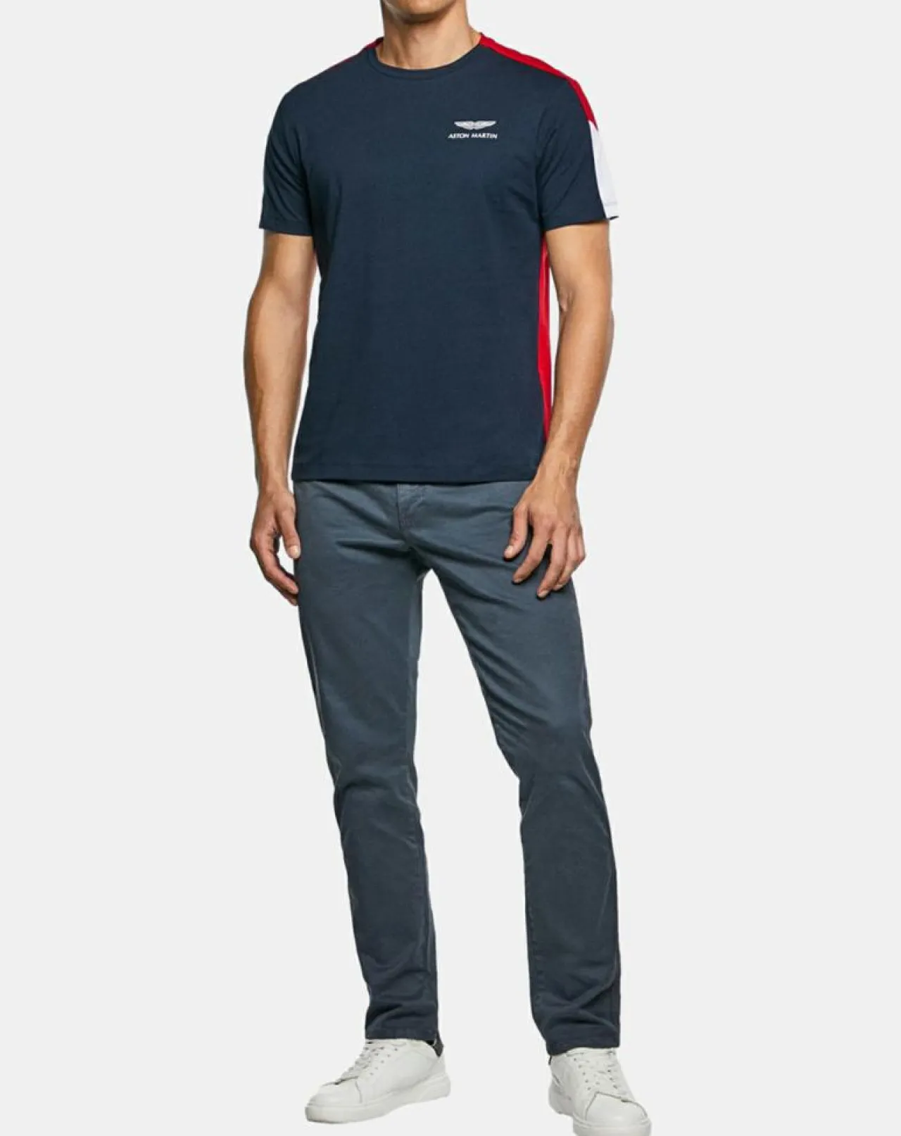 T-Shirt Bicolore Aston Martin Racing bleu/rouge