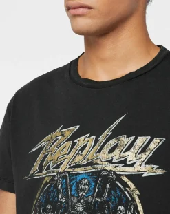 T-Shirt Biker Skull noir