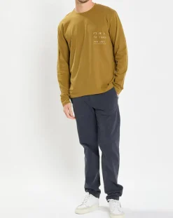 T-Shirt col rond message kaki