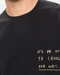 T-Shirt col rond Message noir