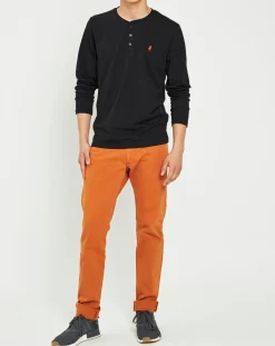 T-Shirt col tunisien noir