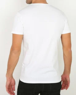 T-Shirt Col V blanc