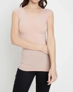 T-Shirt Coton Contour rose poudré