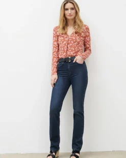 T-Shirt Doris à fleurs pêche