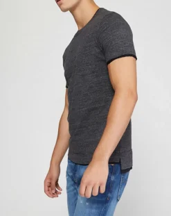 T-Shirt Double Col poche gris foncé