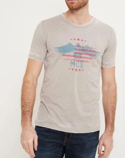T-Shirt Eagle Flag gris beige