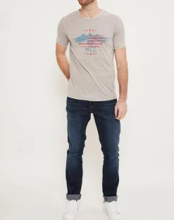 T-Shirt Eagle Flag gris beige