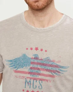 T-Shirt Eagle Flag gris beige