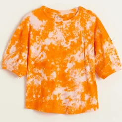 T-Shirt en Coton Adia tie & dye orange/rose