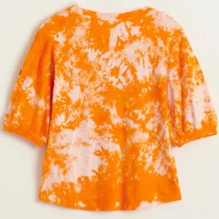 T-Shirt en Coton Adia tie & dye orange/rose