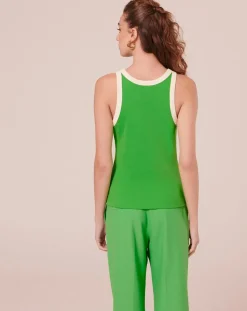 T-Shirt en Coton Biologique côtelé vert