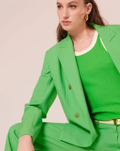 T-Shirt en Coton Biologique côtelé vert