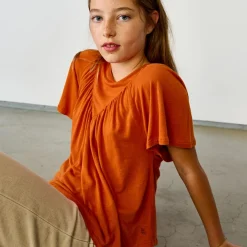 T-Shirt en Lin mélangé Varta orange rouille