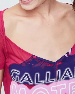 T-Shirt fin avec imprimé pourpre