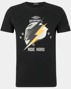 T-Shirt Flash Ride Hard noir