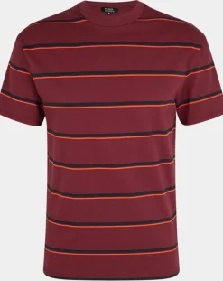 T-Shirt Flooray mc pique rayé bordeaux