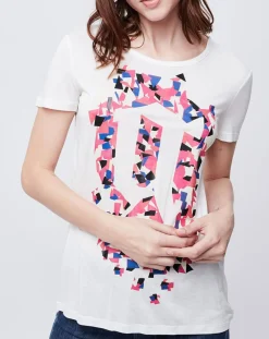 T-Shirt imprimé blanc cassé/multicolore