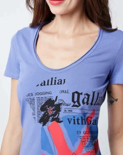 T-Shirt imprimé drapeau bleu lavande