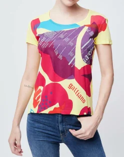 T-Shirt imprimé jaune/multicolore