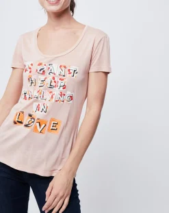 T-Shirt John Galliano rose pâle