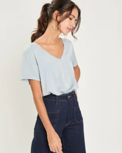 T-Shirt Lane gris bleu