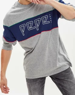 T-Shirt Logo Archive gris/bleu