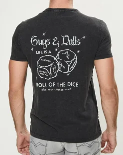 T-Shirt Logo Chest Motard noir délavé