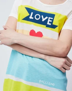 T-Shirt Long imprimé blanc cassé/multicolore