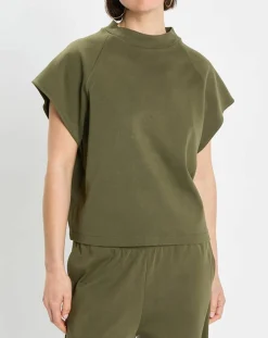 T-Shirt loose Crop kaki