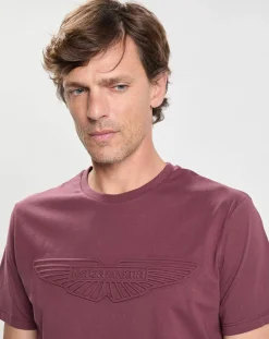 T-Shirt manches courtes Aston Martin Racing Embossé bordeaux