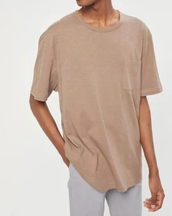 T-Shirt manches courtes Flamme Poche camel