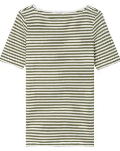 T-Shirt manches courtes Rayé Flame blanc/kaki