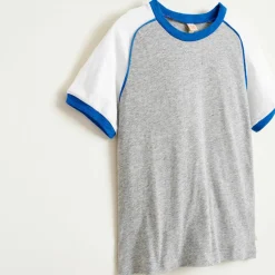 T-Shirt Moby en Coton tricolore gris/blanc/bleu