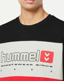 T-Shirt Musa en Coton bicolore noir/rouge