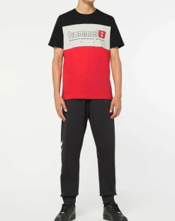 T-Shirt Musa en Coton bicolore noir/rouge