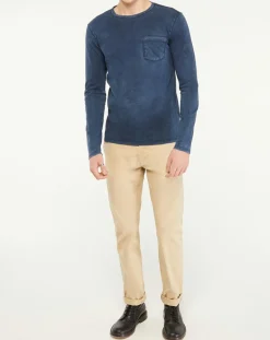 T-Shirt Pocket Wash bleu marine