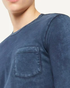 T-Shirt Pocket Wash bleu marine