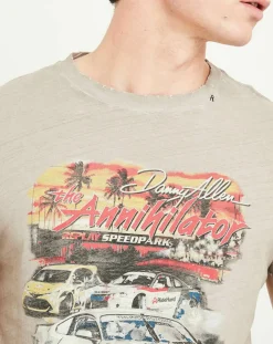 T-Shirt Print Racing beige