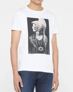 T-Shirt print rock blanc