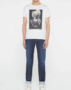 T-Shirt print rock blanc