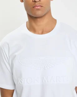 T-Shirt Regular Fit Aston Martin Racing embossé blanc