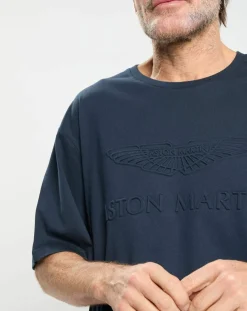 T-Shirt Regular Fit Aston Martin Racing embossé bleu marine