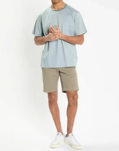 T-Shirt Regular Fit Mercerisé à rayures milleraie vert clair