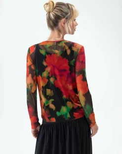 T-Shirt Sandra black flowers
